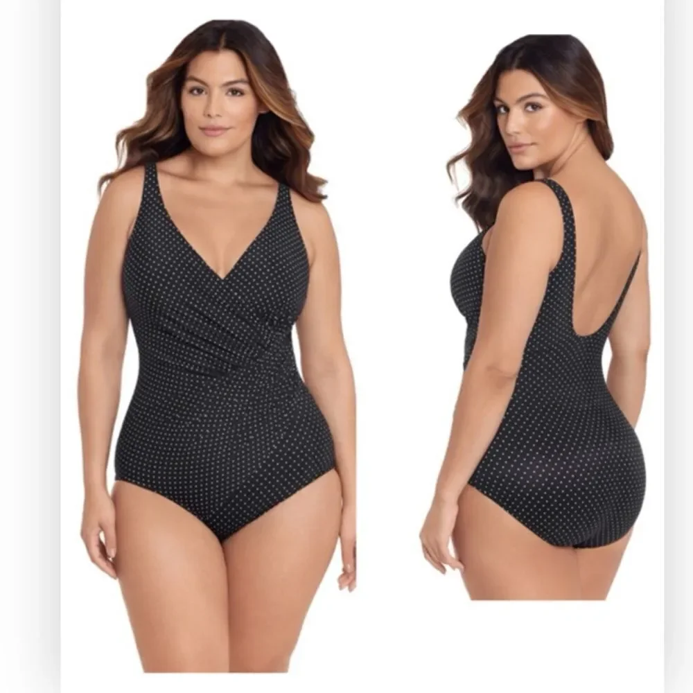 MiracleSuit Pin Point Oceanus One Piece Swimsuit NWT 20W $184